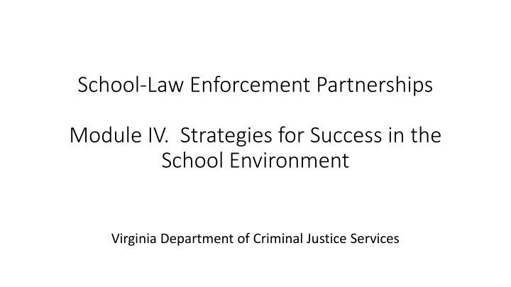 school law enforcement partnerships