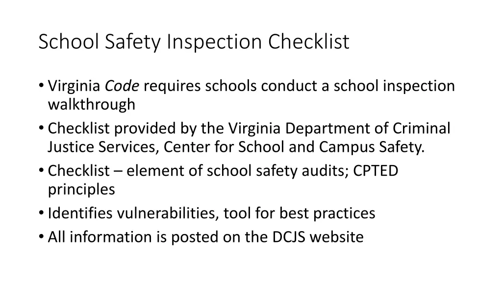 school safety inspection checklist