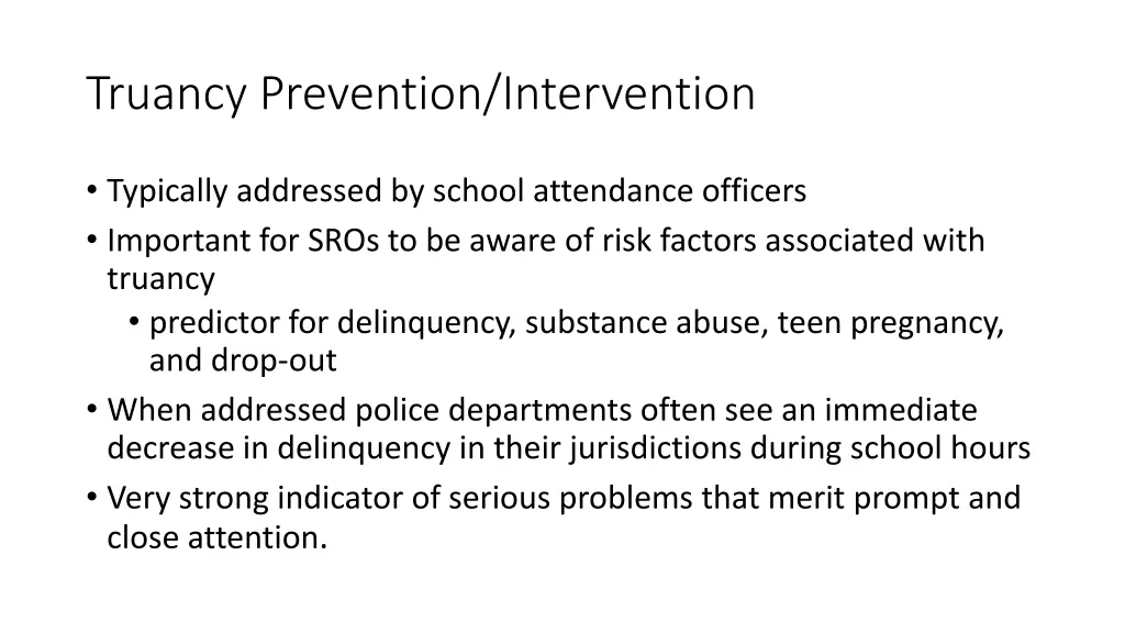 truancy prevention intervention