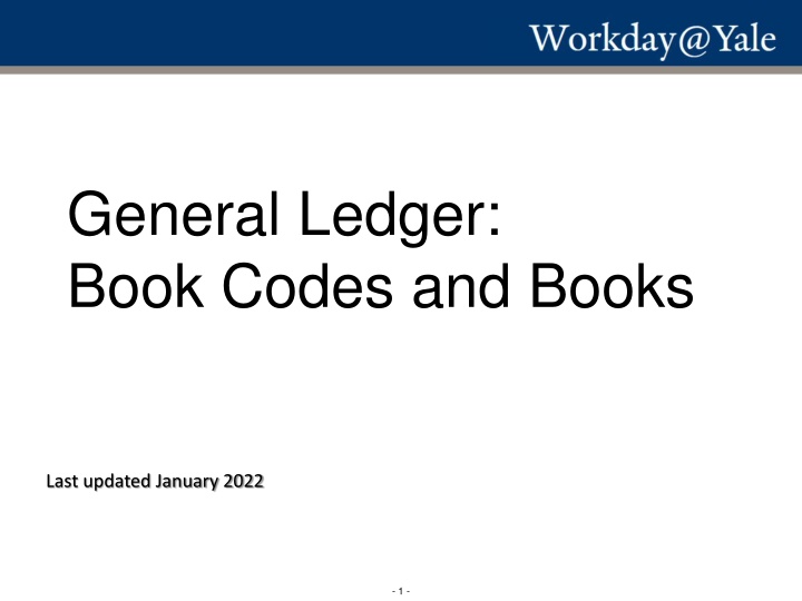 general ledger book codes and books