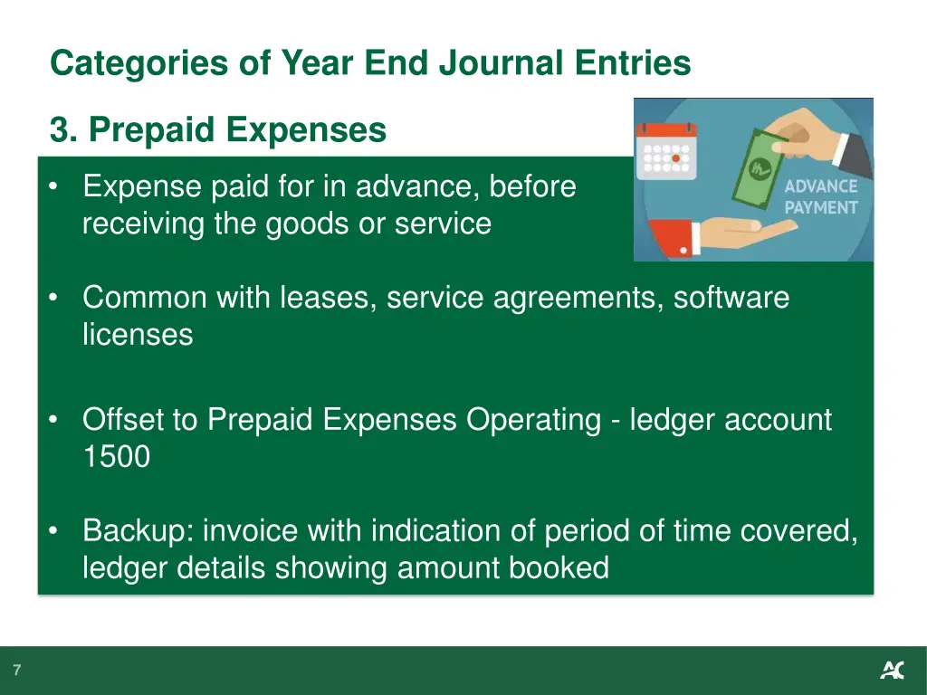 categories of year end journal entries 3