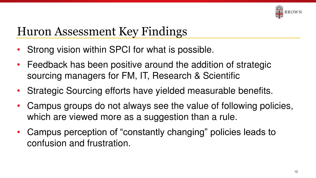 huron assessment key findings