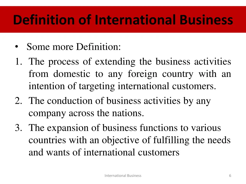 definition of international business 1