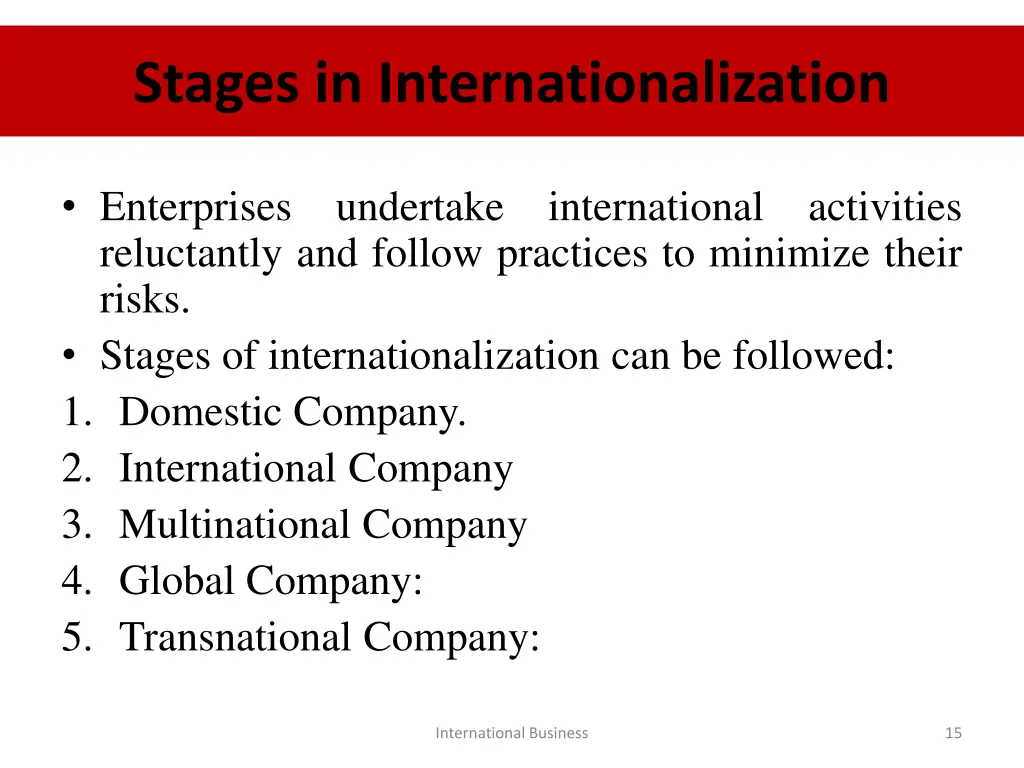 stages in internationalization 1