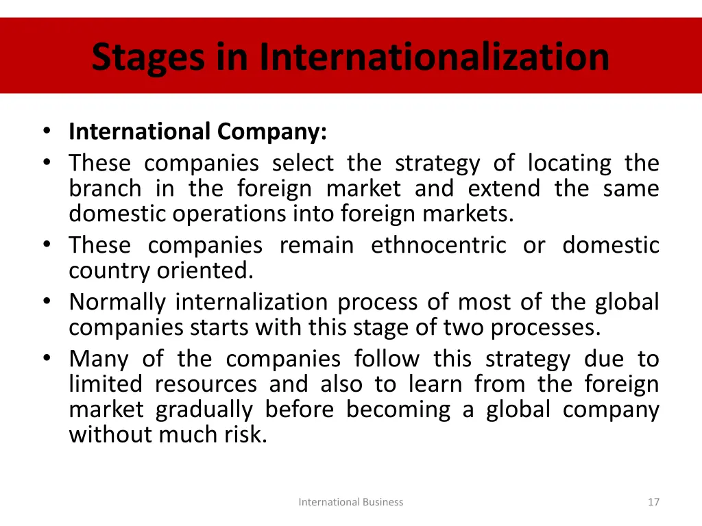 stages in internationalization 3