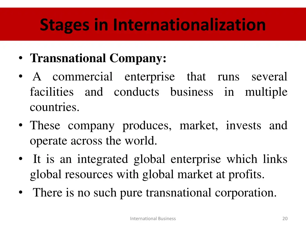 stages in internationalization 6