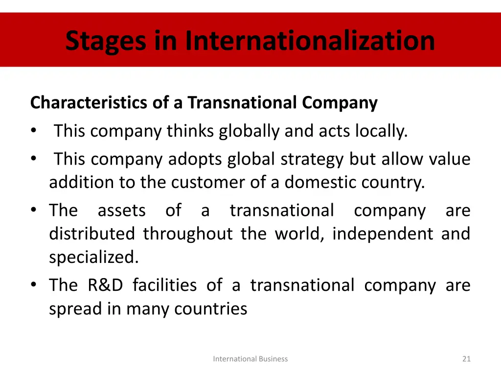 stages in internationalization 7