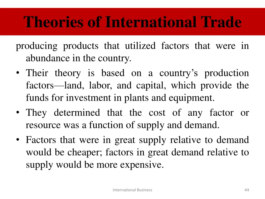 theories of international trade 14