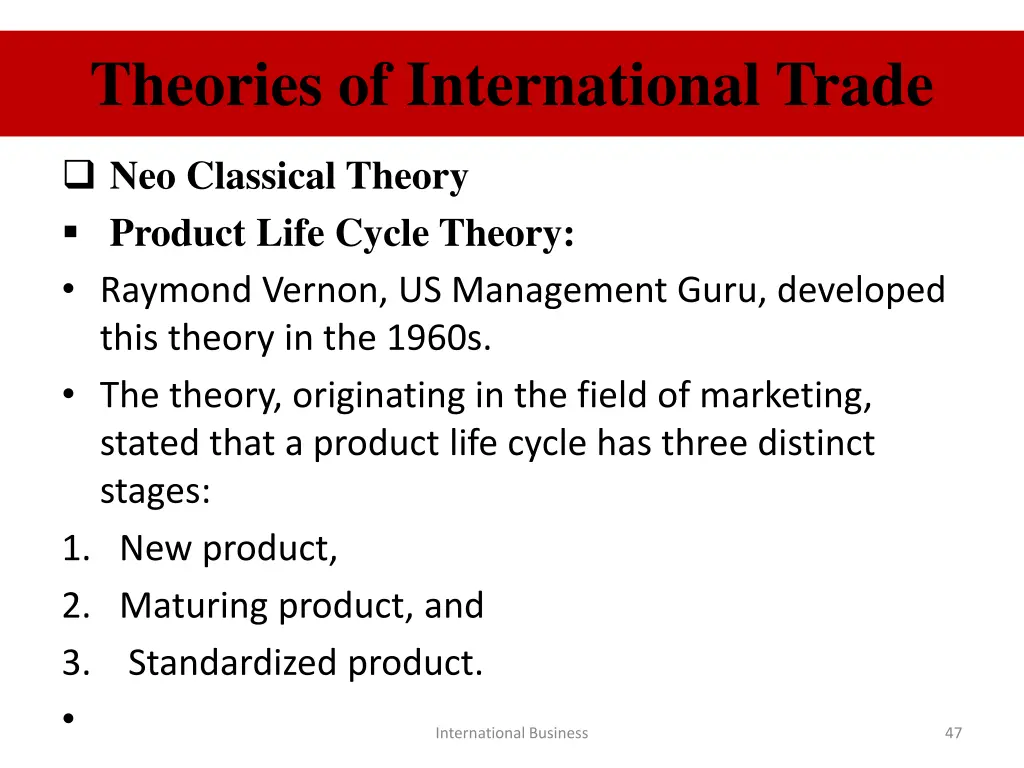 theories of international trade 17