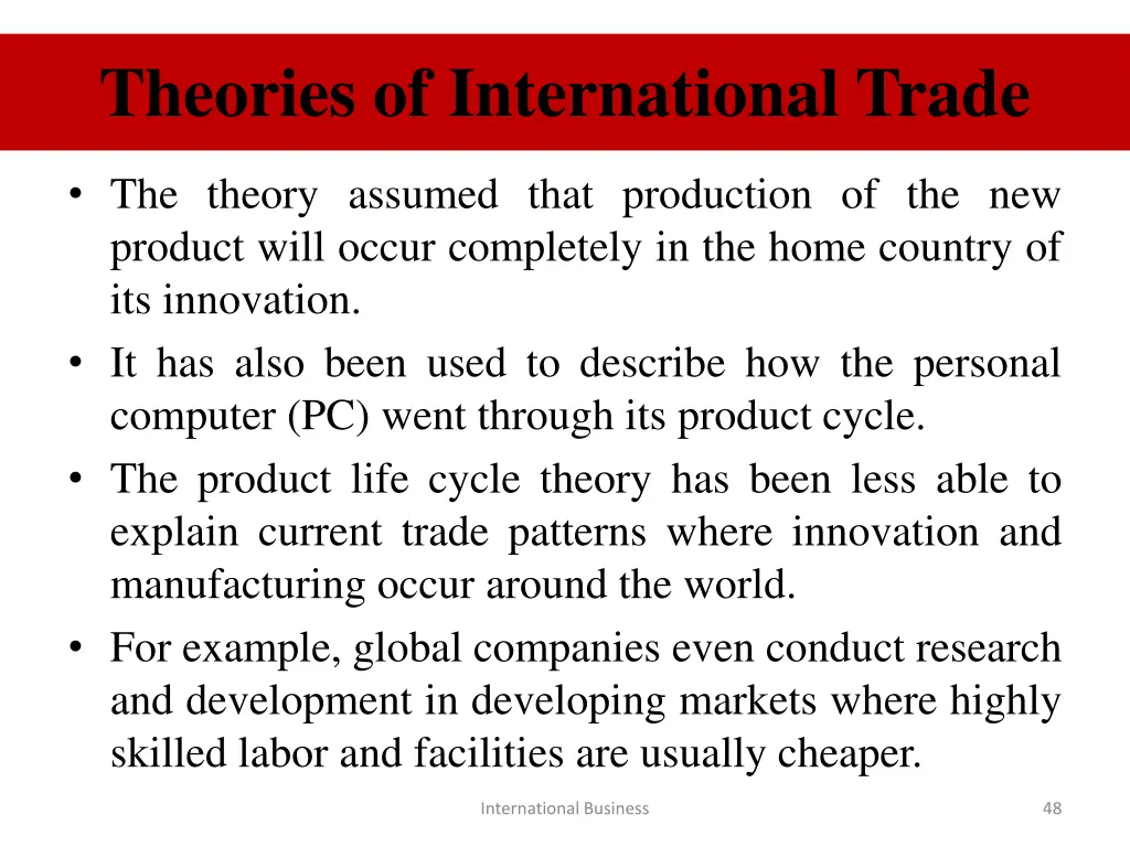 theories of international trade 18