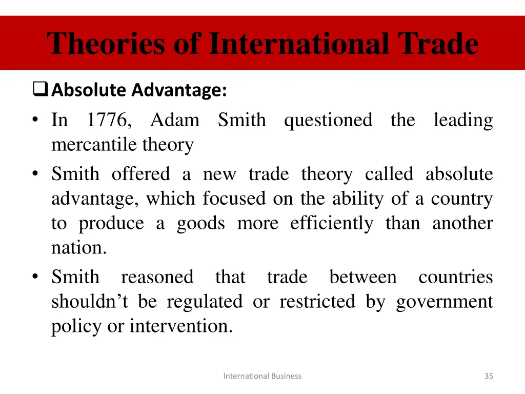 theories of international trade 5