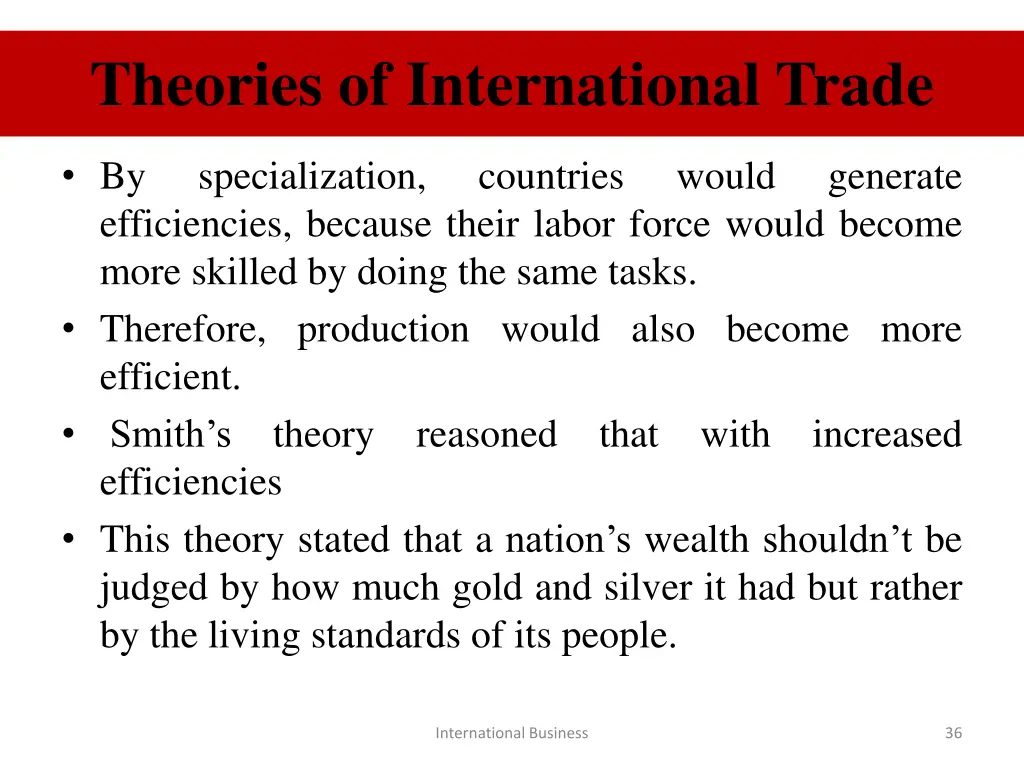 theories of international trade 6