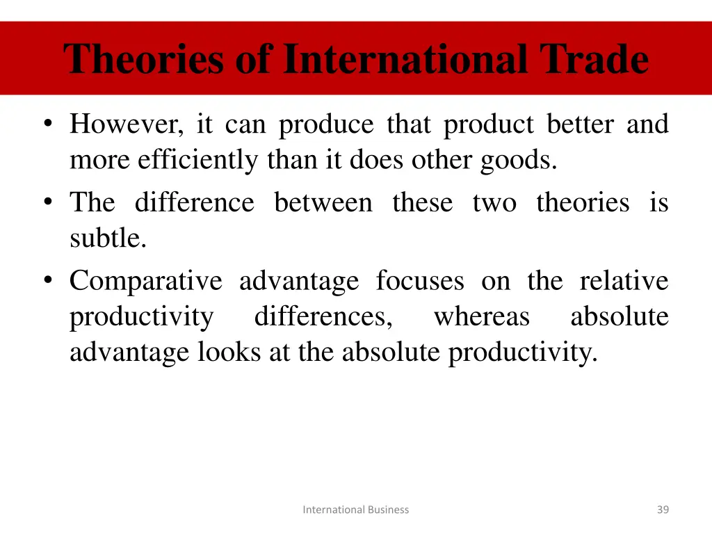 theories of international trade 9