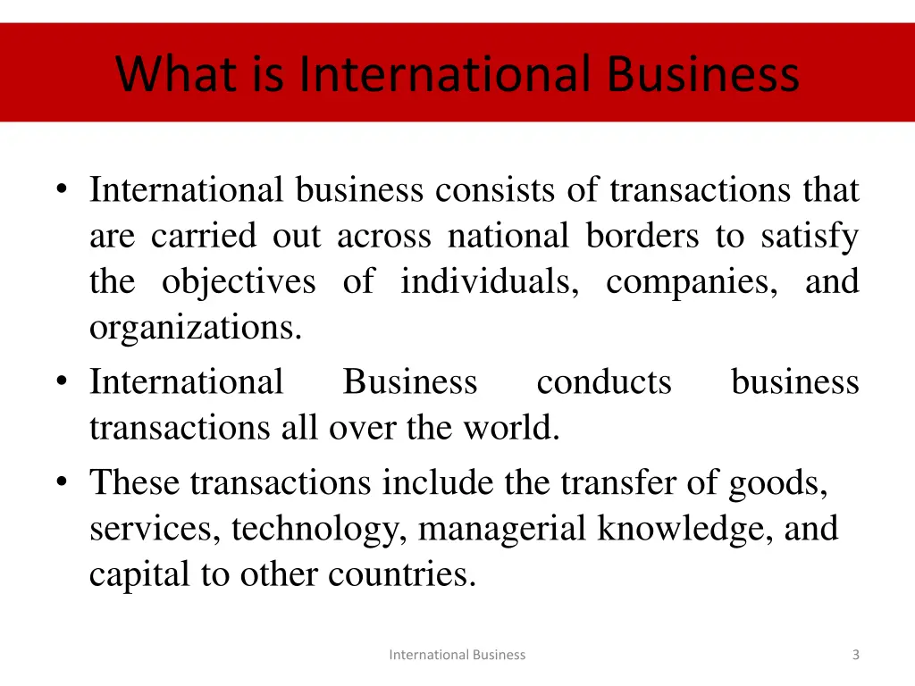 what is international business