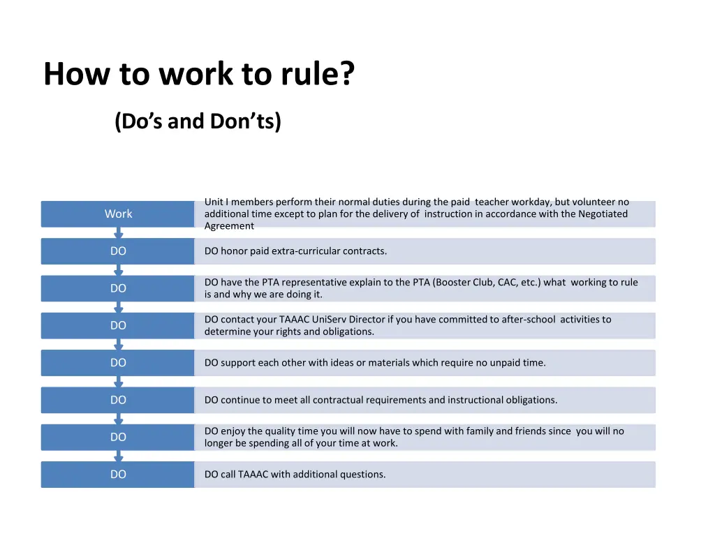 how to work to rule