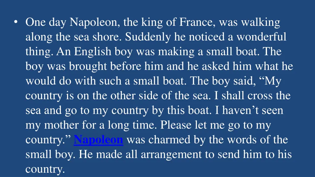 one day napoleon the king of france was walking