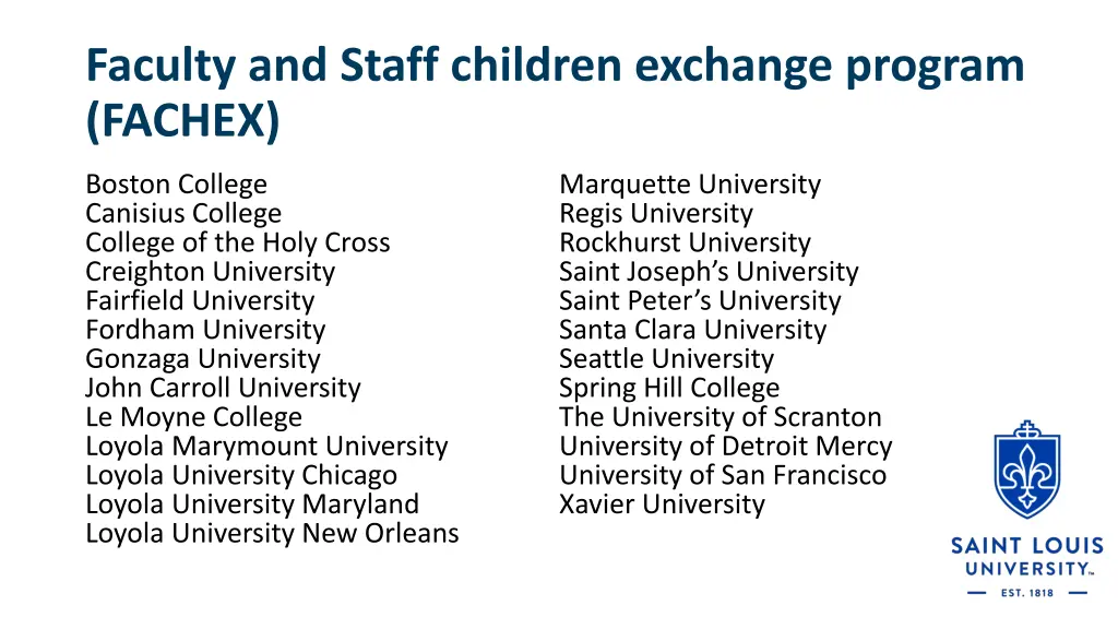 faculty and staff children exchange program fachex