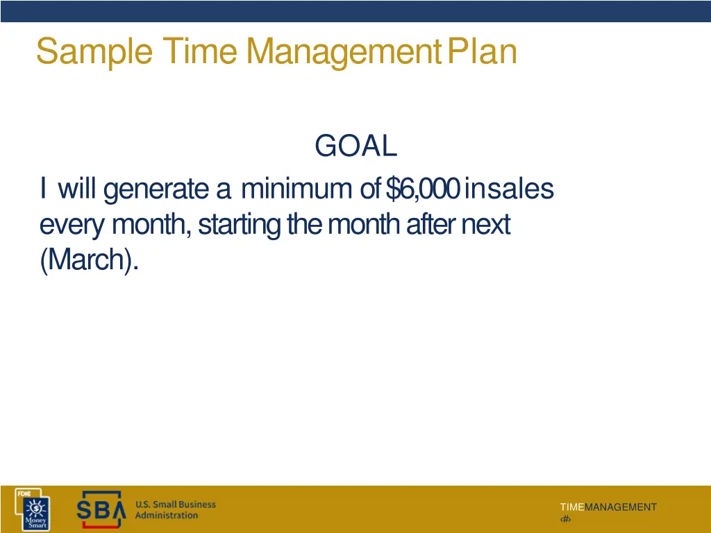 sample time managementplan