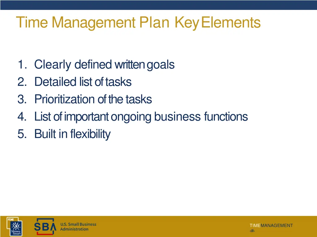 time management plan keyelements