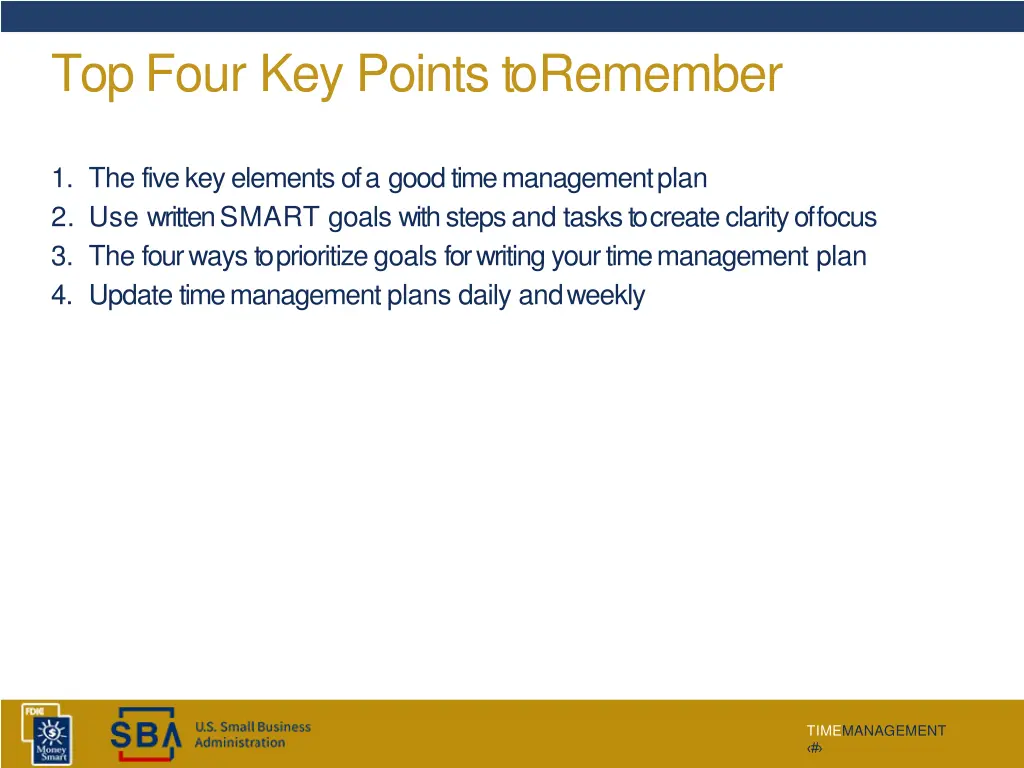 top four key points toremember