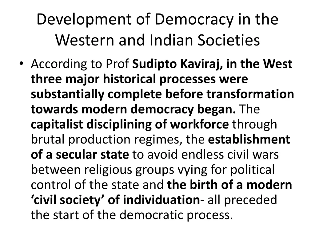 development of democracy in the western