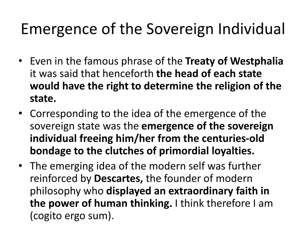 emergence of the sovereign individual