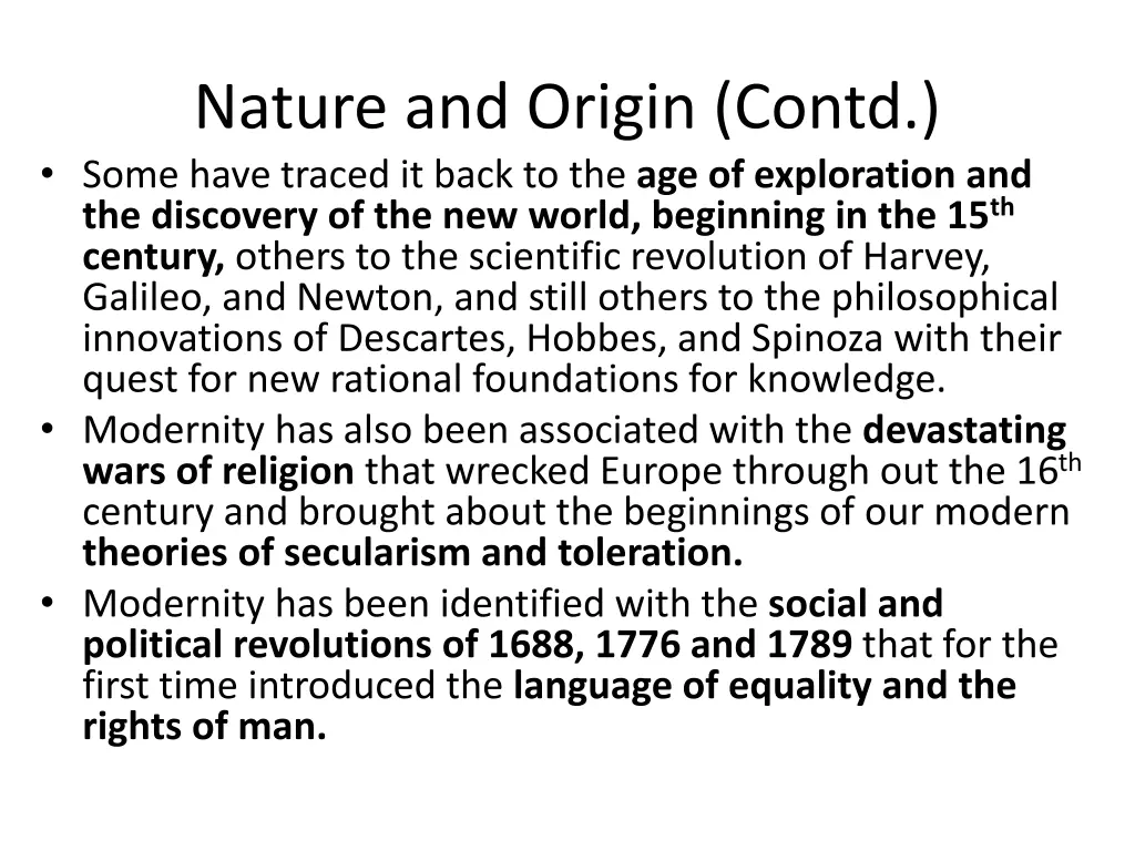 nature and origin contd some have traced it back