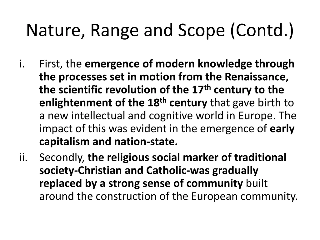 nature range and scope contd 1