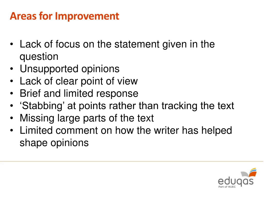 areas for improvement 1