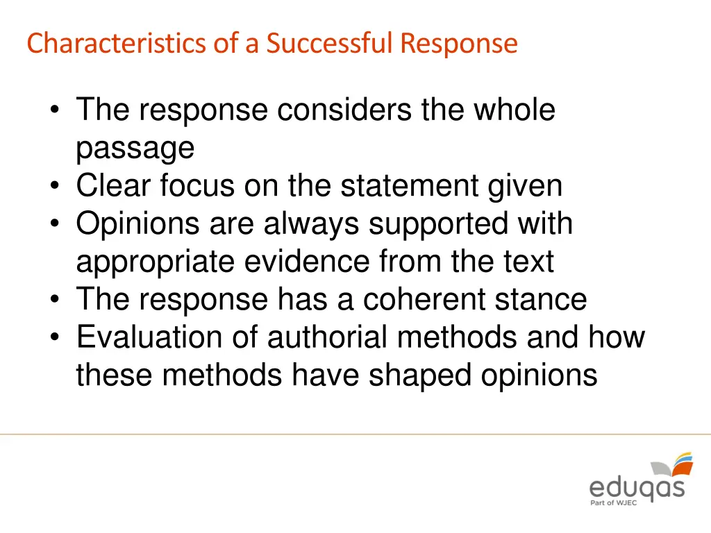 characteristics of a successful response 1