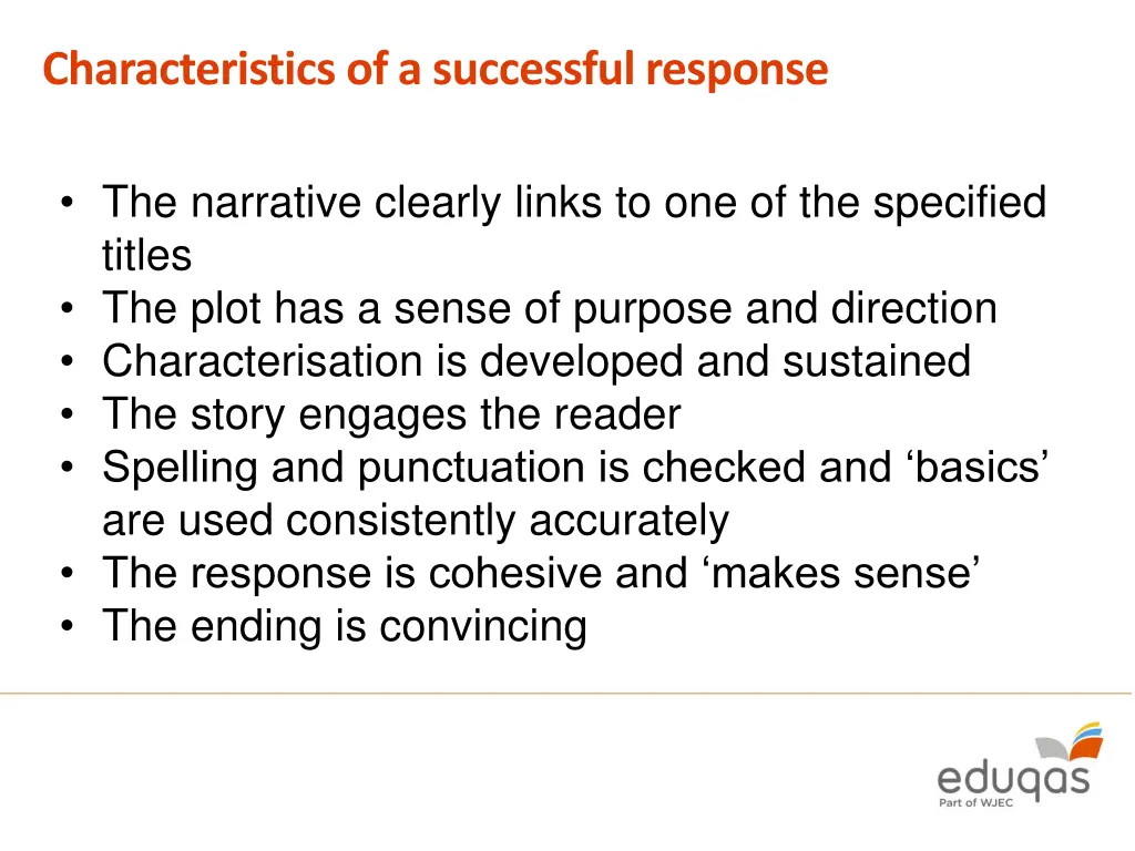 characteristics of a successful response 2