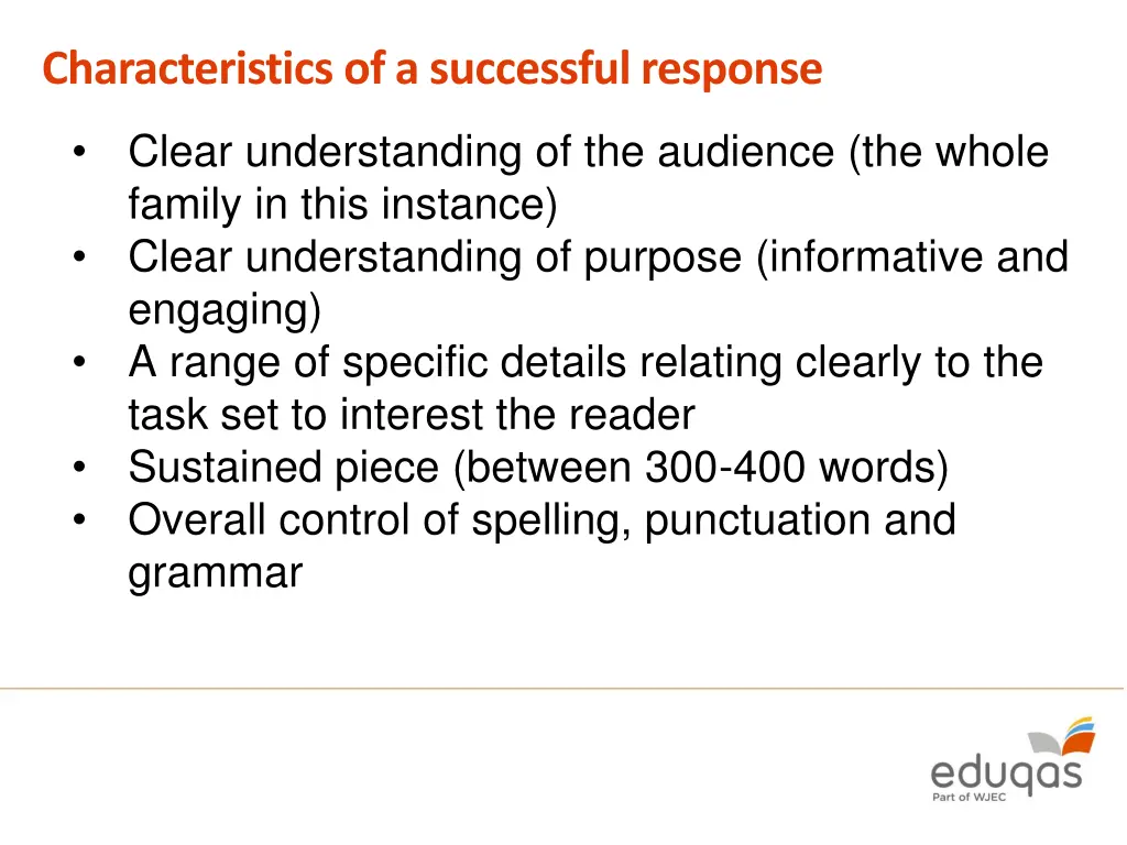 characteristics of a successful response 4