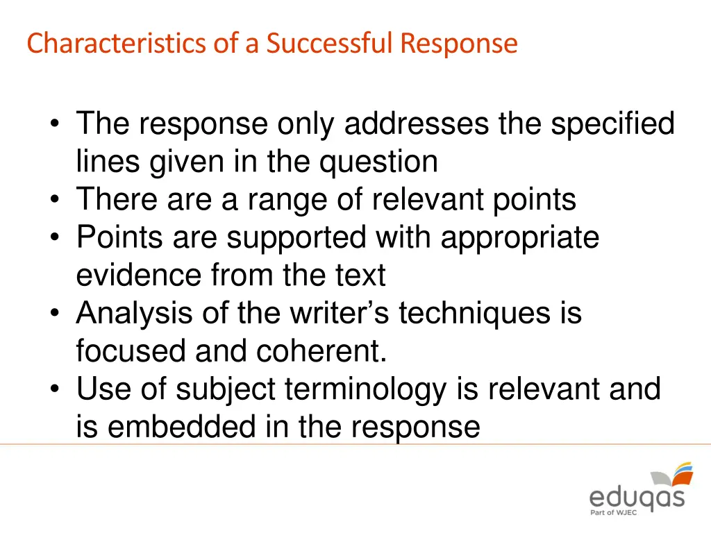 characteristics of a successful response