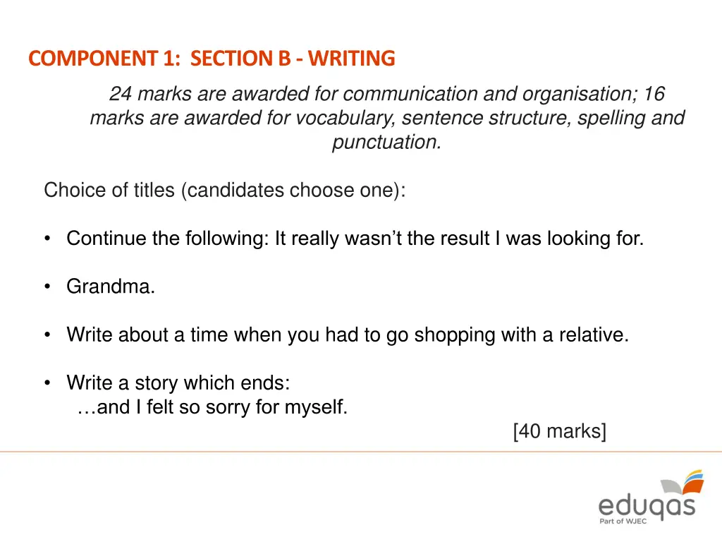 component 1 section b writing 24 marks