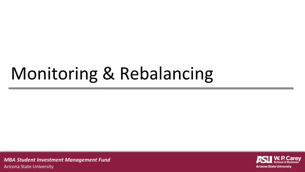 monitoring rebalancing