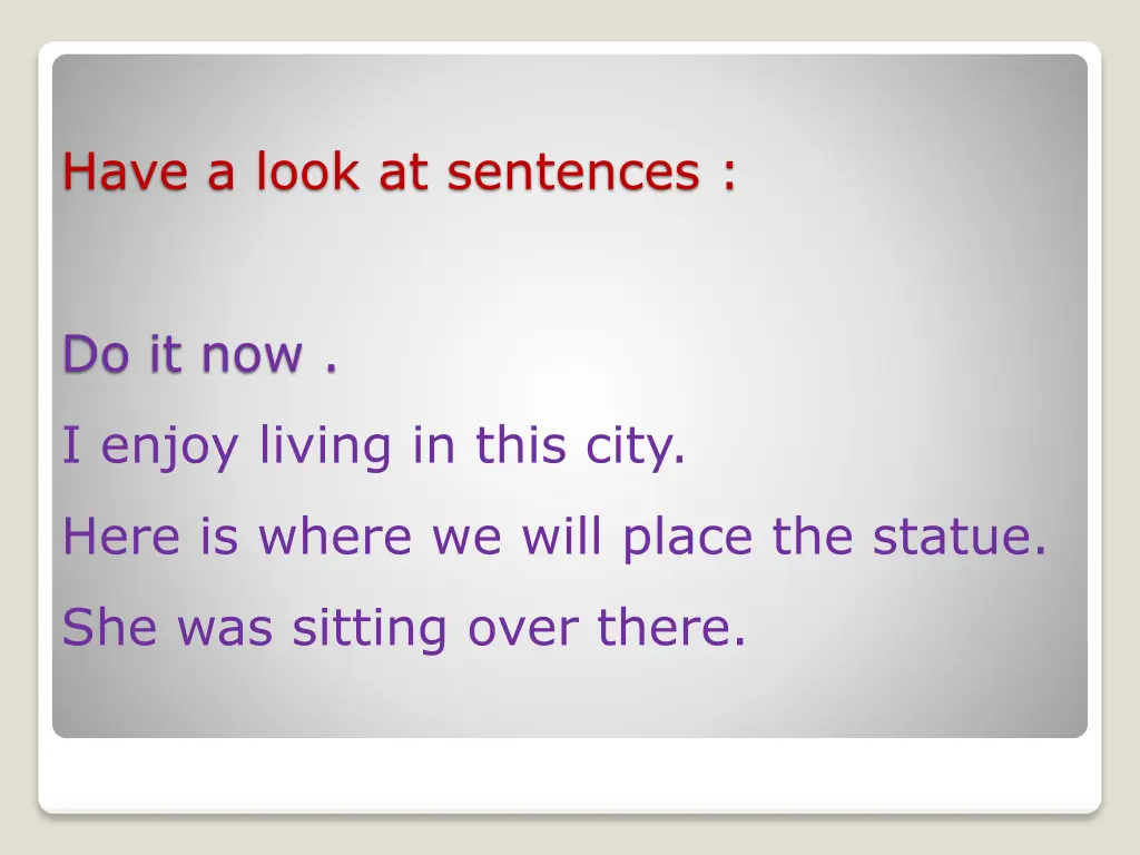 have a look at sentences