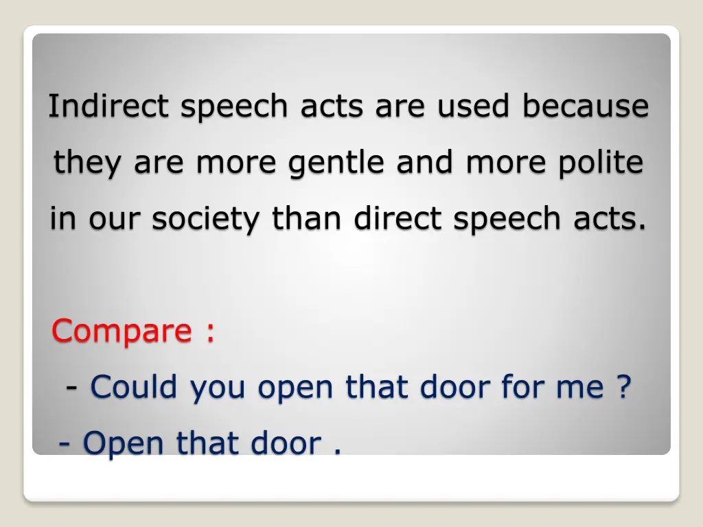 indirect speech acts are used because