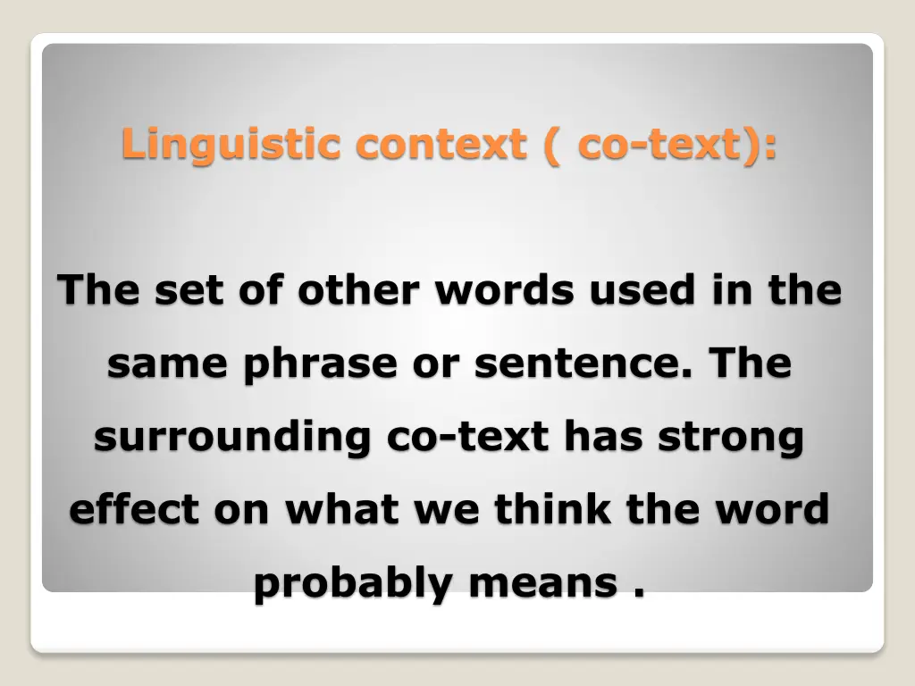 linguistic context co text