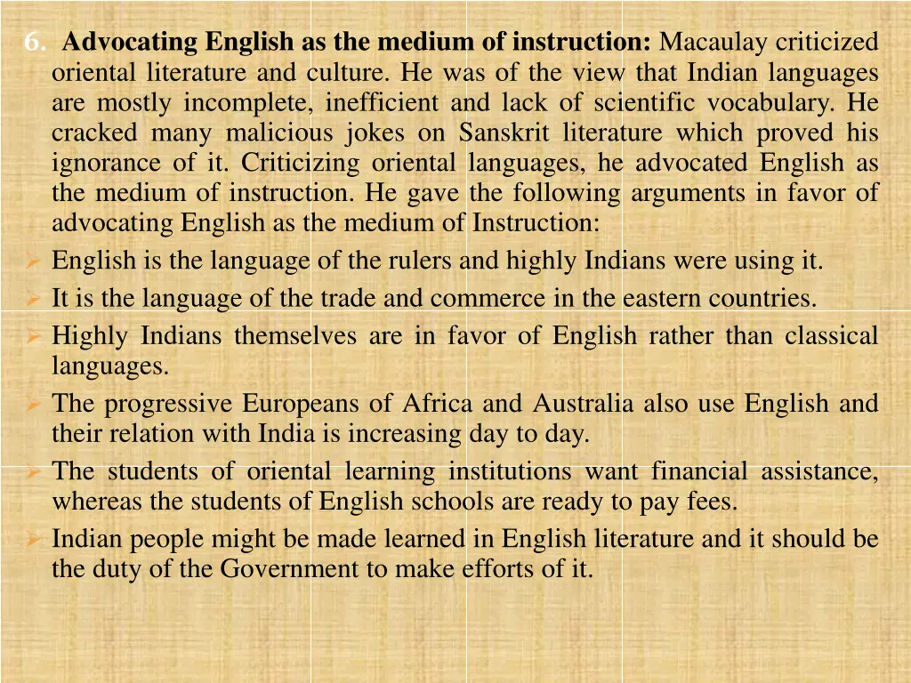 6 advocating english as the medium of instruction