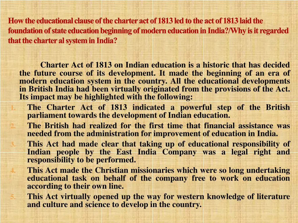 how the educational clause of the charter