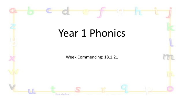 year 1 phonics