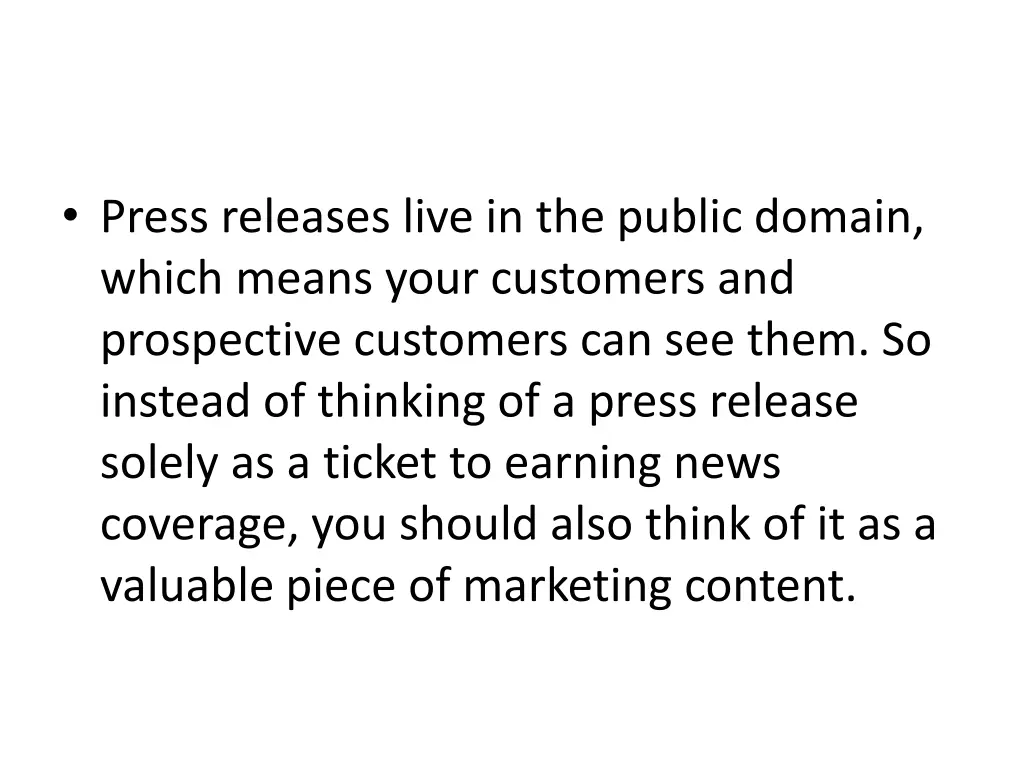 press releases live in the public domain which