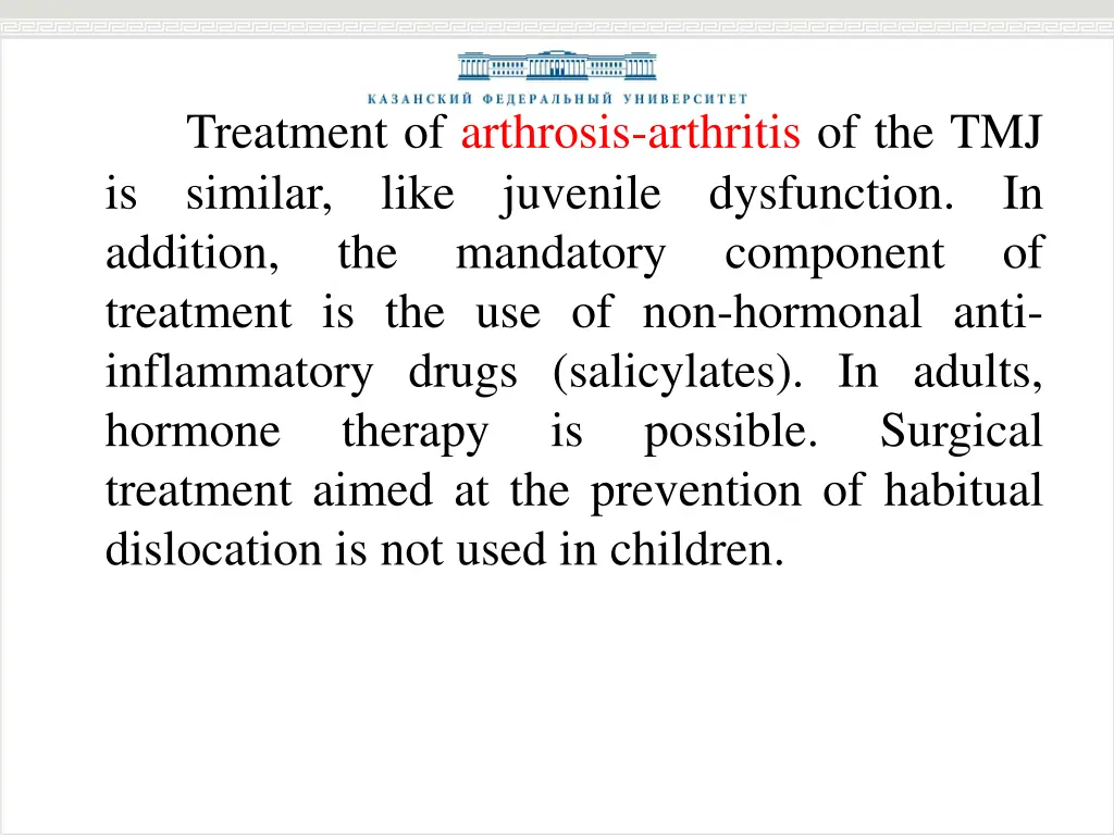 treatment of arthrosis arthritis