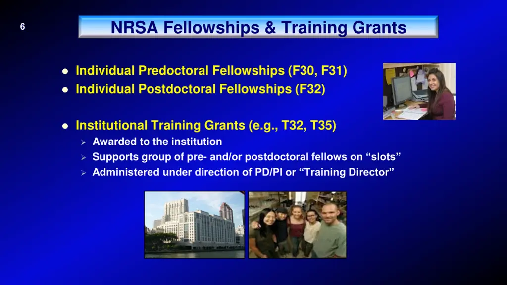 nrsa fellowships training grants