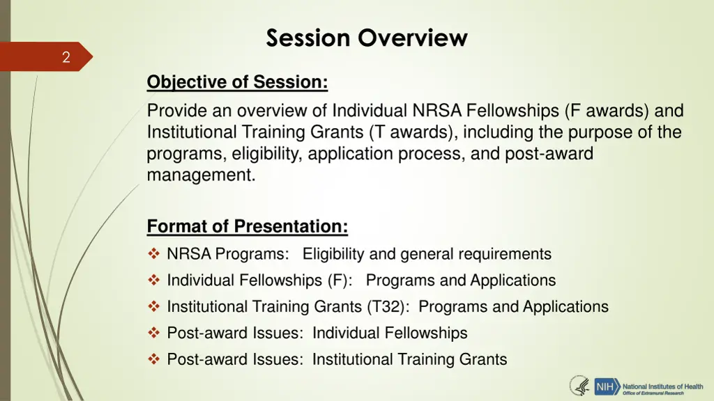 session overview