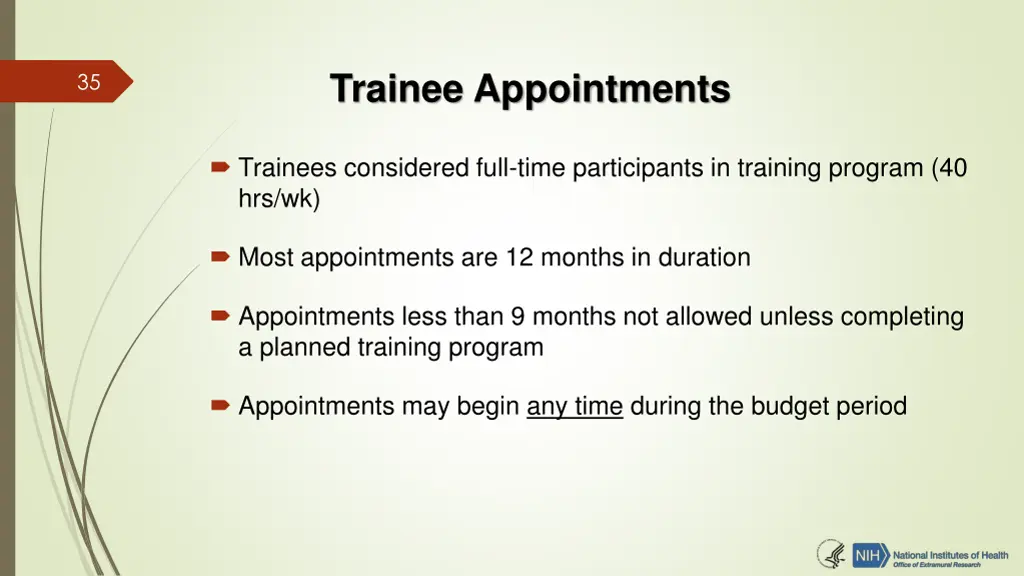 trainee appointments