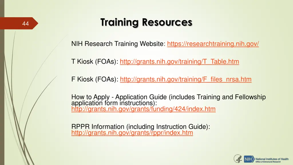 training resources