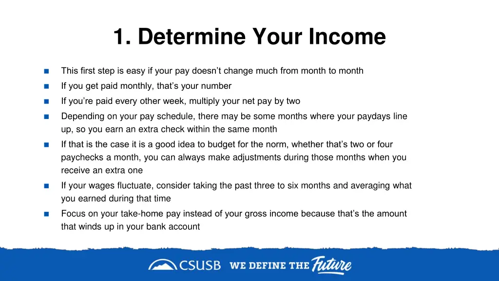 1 determine your income