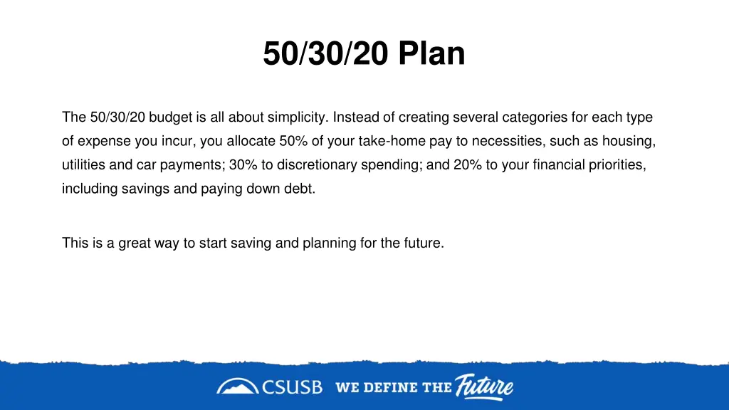 50 30 20 plan