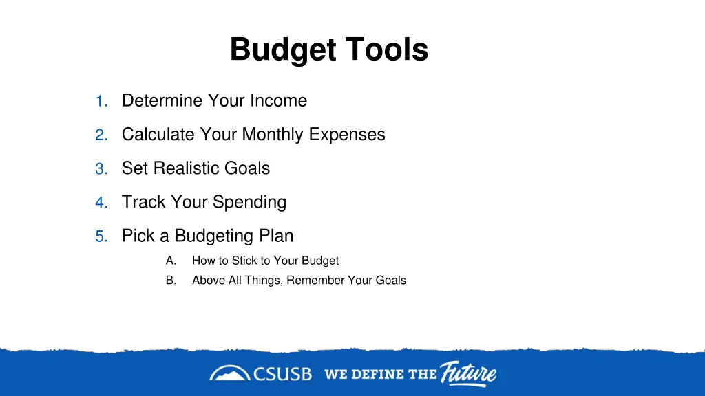 budget tools